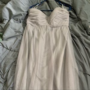 Floor Length Formal Silver Dress